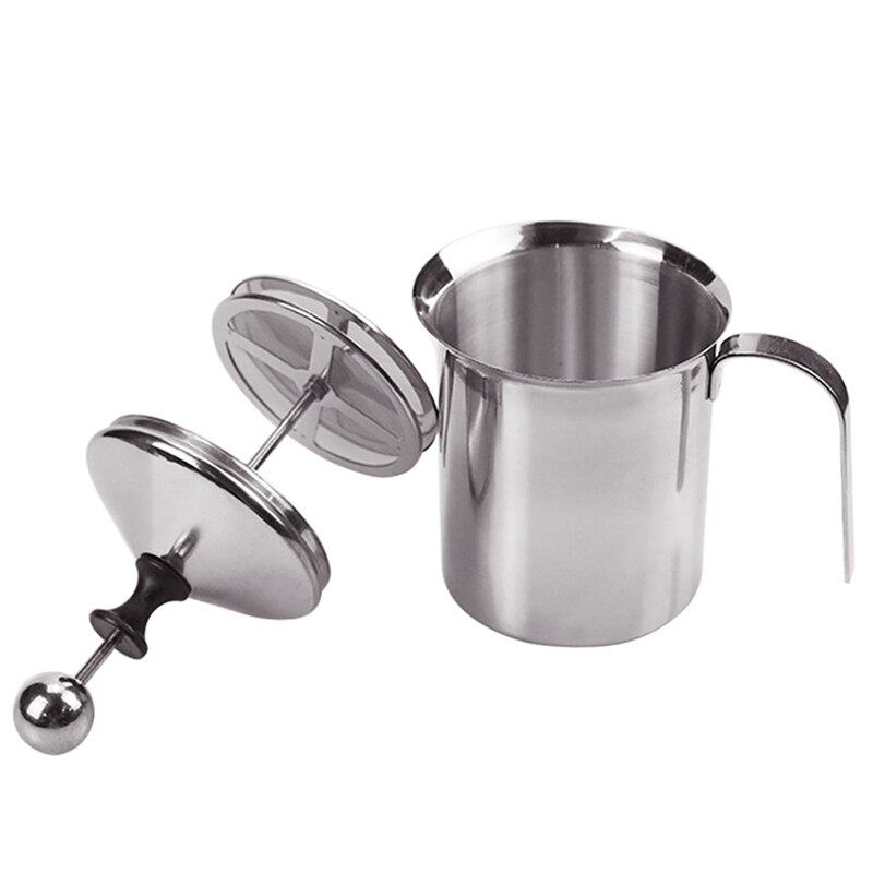 Manual Milk Frother Stainless Steel Cappuccino Milk Creamer Milk Foam Mesh Coffee Foamer Creamer Kitchen Tools: 400ml