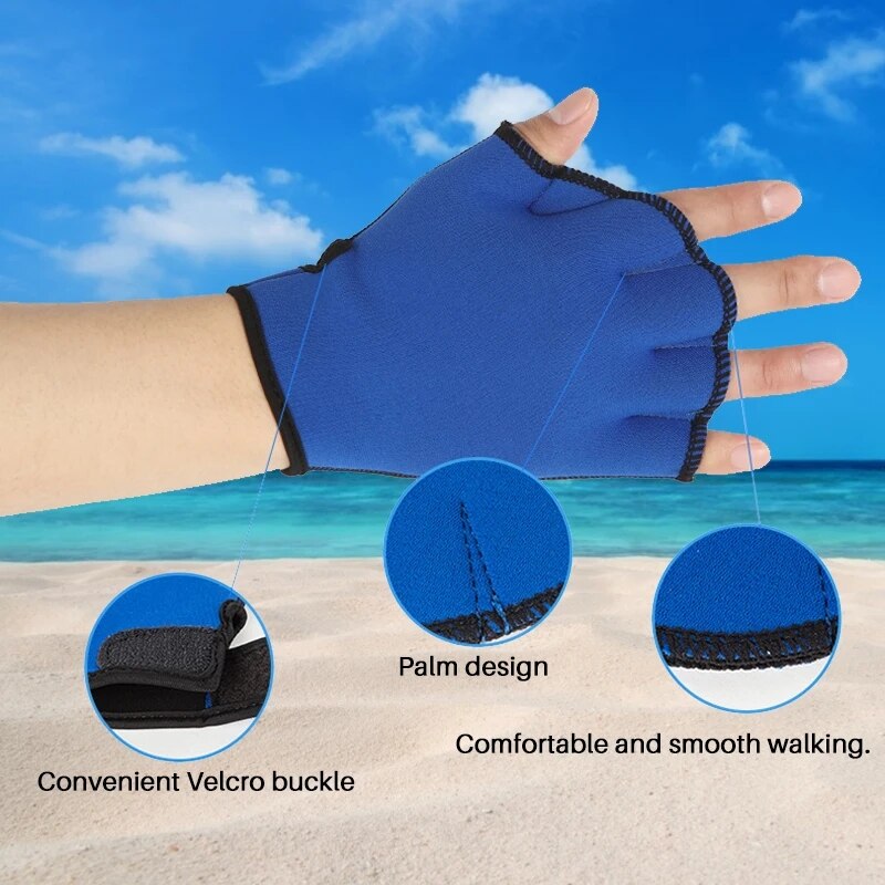 Fingerless Webbed Water Resistance Diving Hand Web Swim Gloves Swimming Accessories ​For Sports Entertainment Swim Sport Deporte