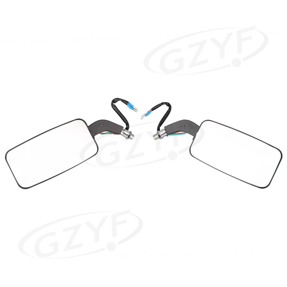 Espejos retrovisores laterales con luz intermitente LED para motocicletas Harley/columpios/giras con rosca de 8mm/10mm