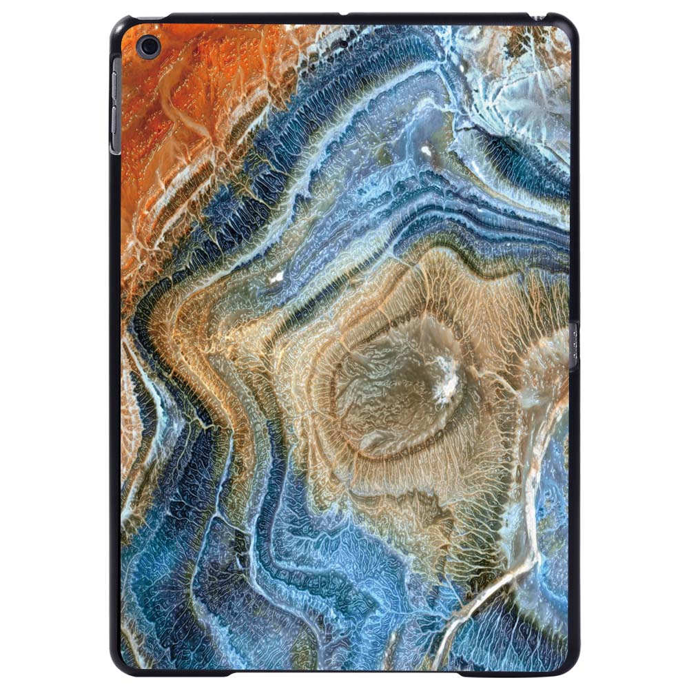 KK&LL For Apple iPad 7th Gen 10.2 inch A2200 A2123 tablet PC Plastic marble pattern Slim Stand Case Cover: blue rainbow marble