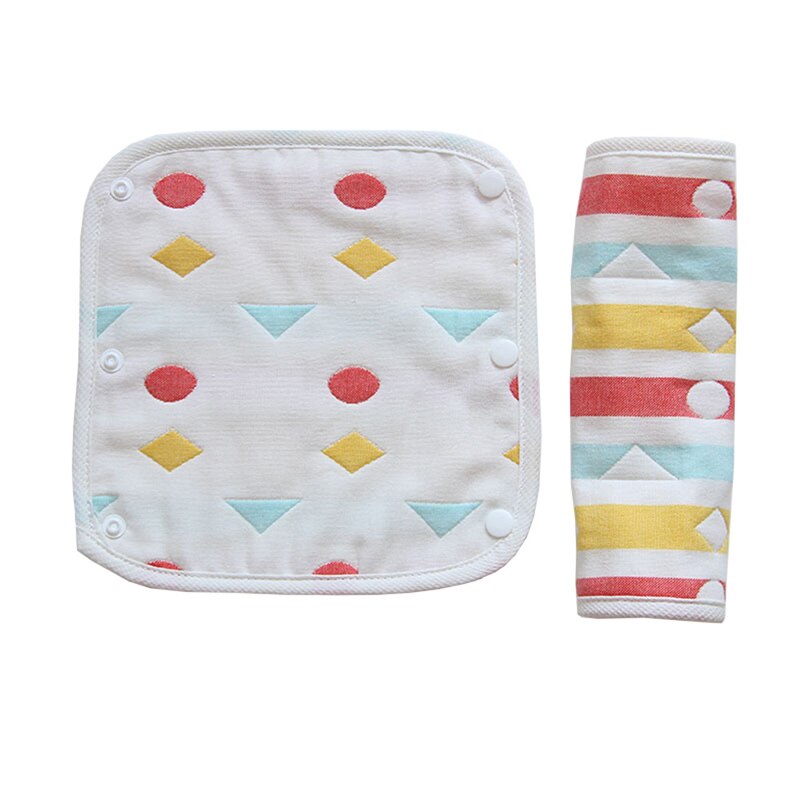 Bebê suprimentos de algodão puro padrão dos desenhos animados impressão saliva toalha espessada fivela escura alimentação toalha 2ps quente: A