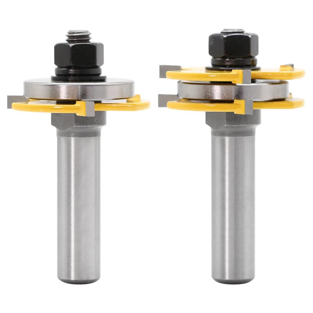 2 stücke 12mm Schaft 1/2 schaft gemeinsam Montieren Router Bits Zunge & Mutter T-Slot Fräser für holz Holz Schneiden Werkzeuge