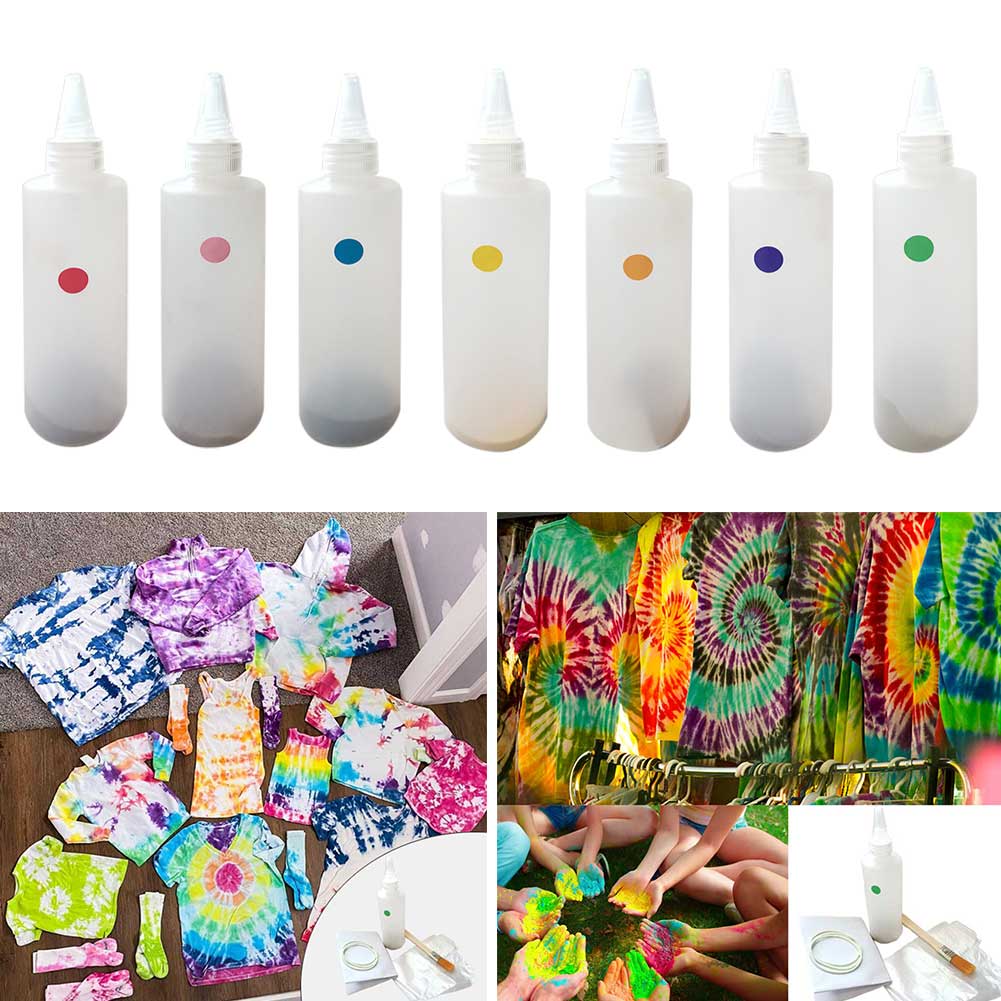 Fabric Decorating Rubber Band DIY Craft Children Art Student Clothing Graffiti Tie Dye Kit Party Supplies Brush Textile Paints