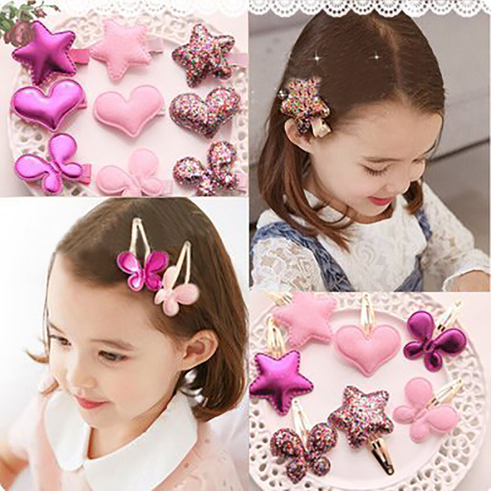 Meisjes Haar Pin Baby Kids Meisjes Kinderen Shiny Prinses Pailletten Ster Hart Vlinder Haar Clip Haar Accessoires Voor Meisjes