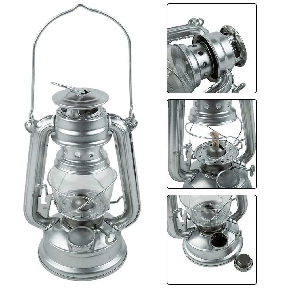 Lámpara de queroseno para acampar, farol de estilo Retro, linterna de tormenta de petróleo, lámpara de Metal para exteriores, piezas de herramientas de jardín, accesorios de repuesto, 1 ud.