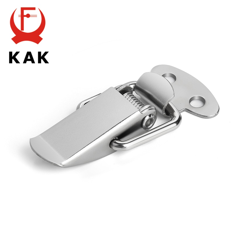 5PCS KAK J107 Hardware Cabinet Boxes Spring Loaded Latch Catch Toggle Hasp 46*21 Mild Steel Hasp For Sliding Door Simple Window