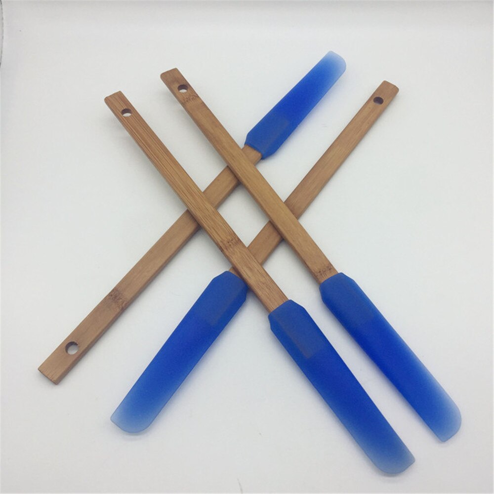 Espátula de silicona para repostería, espátula antiadherente para cocinar mantequilla, raspador de galletas, Espátulas para hornear pasteles con mango de madera largo