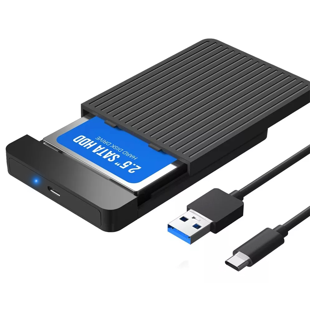 2,5 HDD/SSD-Gehäuse SATA auf USB 3.1/3.0 Adaptergehäuse 6 Gbit/s HD Externe Festplattengehäuse Box für Festplatte HDD Typ USB-C-Gehäuse: Gold