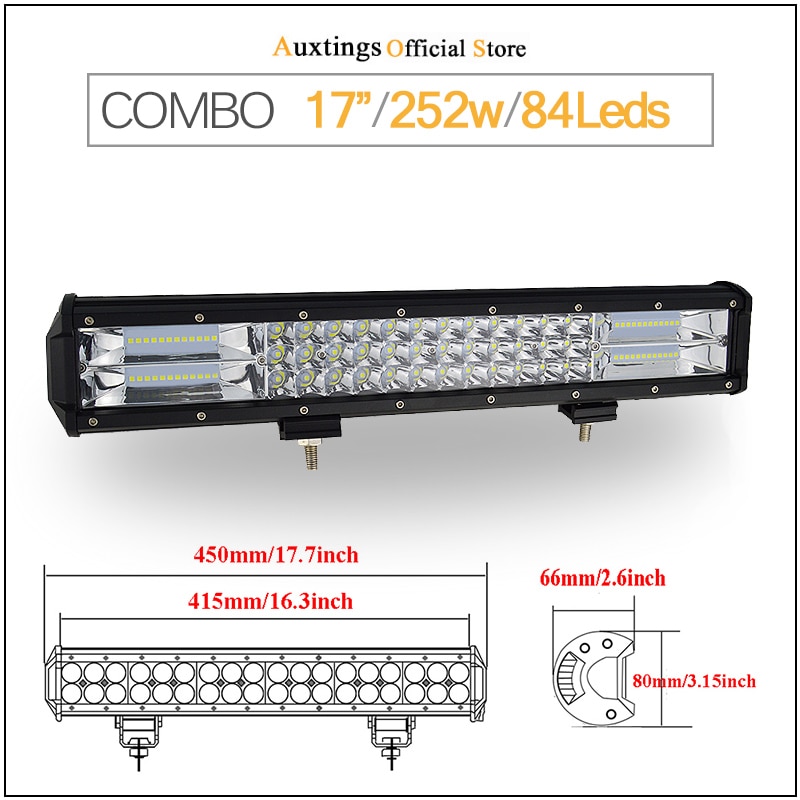 Auxtings 5 " 14 " 2 " 17 " 20 & 23 ; & #39 #39 3- riviä led-valopalkki maastoajoon led-palkki yhdistelmäkeila led-työvalopalkki kuorma-autoon, katumaasturiin, mönkijään 4 x 4 4wd 12v 24v