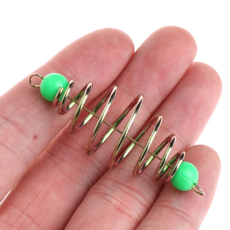 Señuelo de resorte para cebo de pesca, aparejo colgante en línea, alimentador de acero inoxidable, 10 unids/set por juego
