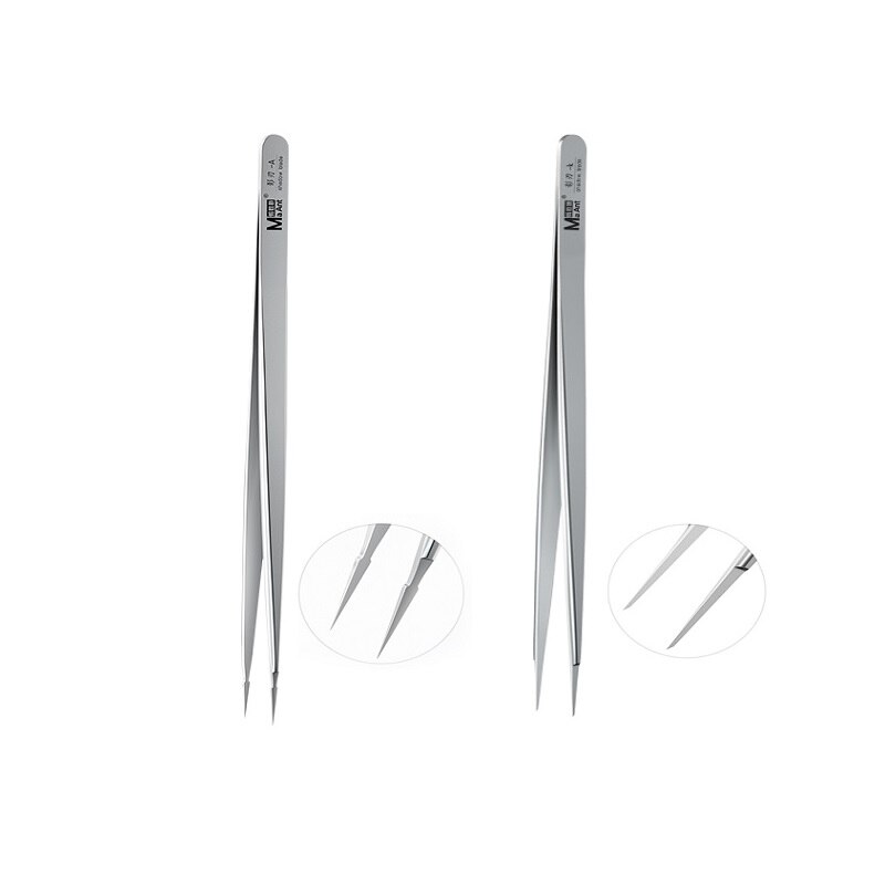 MaAnt-Pinzas de acero inoxidable no magnéticas antiestáticas, herramientas de mantenimiento, precisión Industrial para reparación de teléfonos móviles