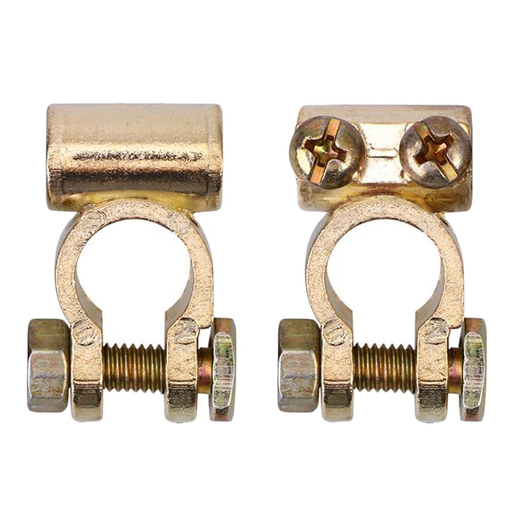 2Pcs Positive + Negative Car Vehicle Alloy Battery Terminal End Clamp Connector