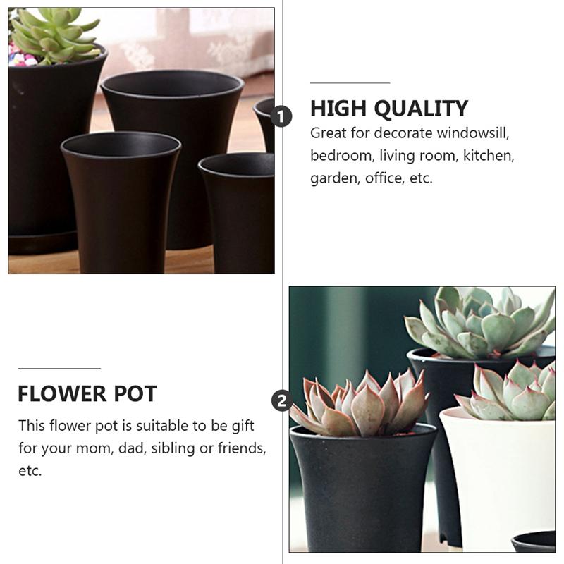 10 Stuks Plastic Zwart Bloempotten Bloembakken Home Indoor Outdoor Office Vetplant Potten Planten Potten Met Drainage Gat