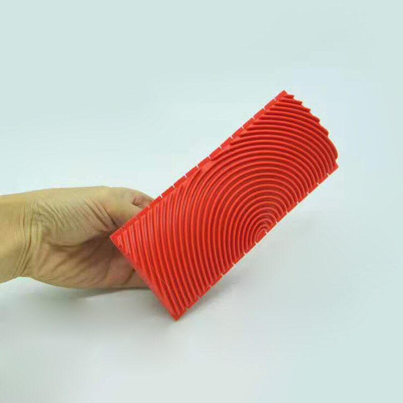 Ferramenta de pintura de parede em borracha, conjunto de ferramentas para decoração de parede doméstica diy, vermelho 2 em 1, ferramenta de granulação de madeira ud88