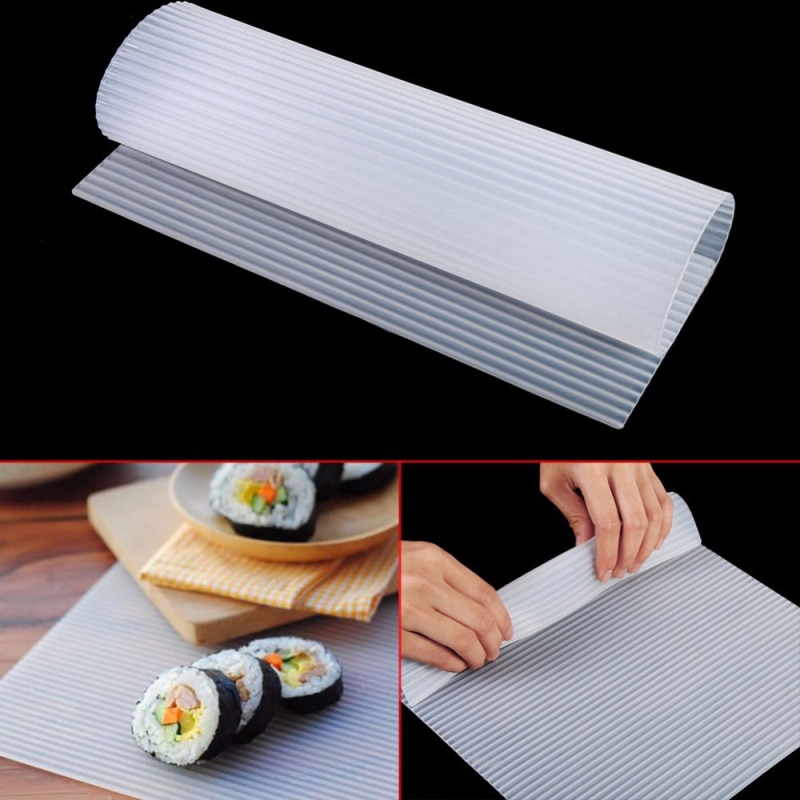 1Pc Sushi Roll Sluiter Siliconen Wave Diy Sushi Oven Oven Mat Huishouden Keuken Niet Te Stok Doorschijnende Groente cake Roll