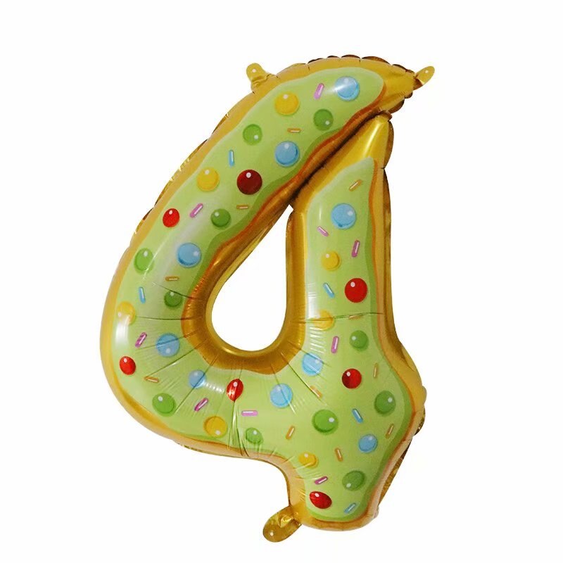 1 Uds. De Globos de aluminio con forma de número de 0 a 9 para donuts de 30 pulgadas, globo de decoración para Baby Shower, suministros de decoración para de cumpleaños, Globos de aire: Ágata