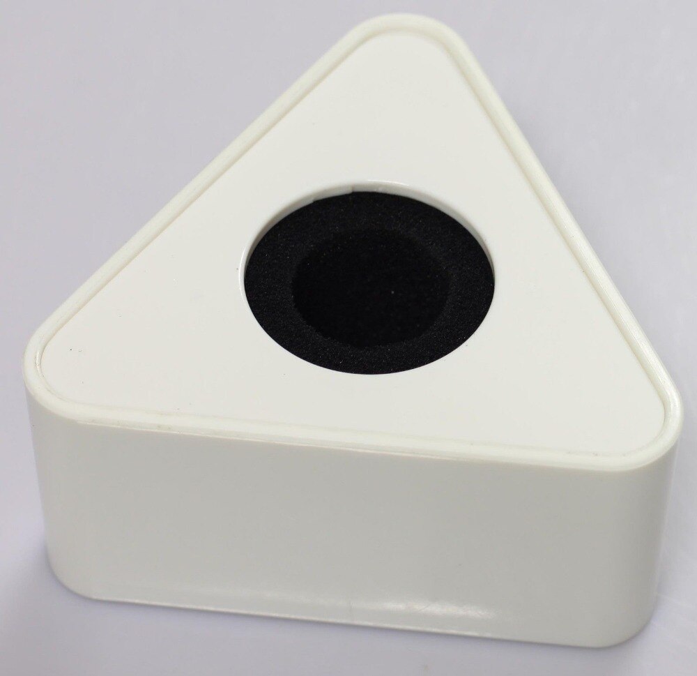 Cubo triangular con bandera de micrófono blanco, paquete de dos, para micrófono, 2 uds.