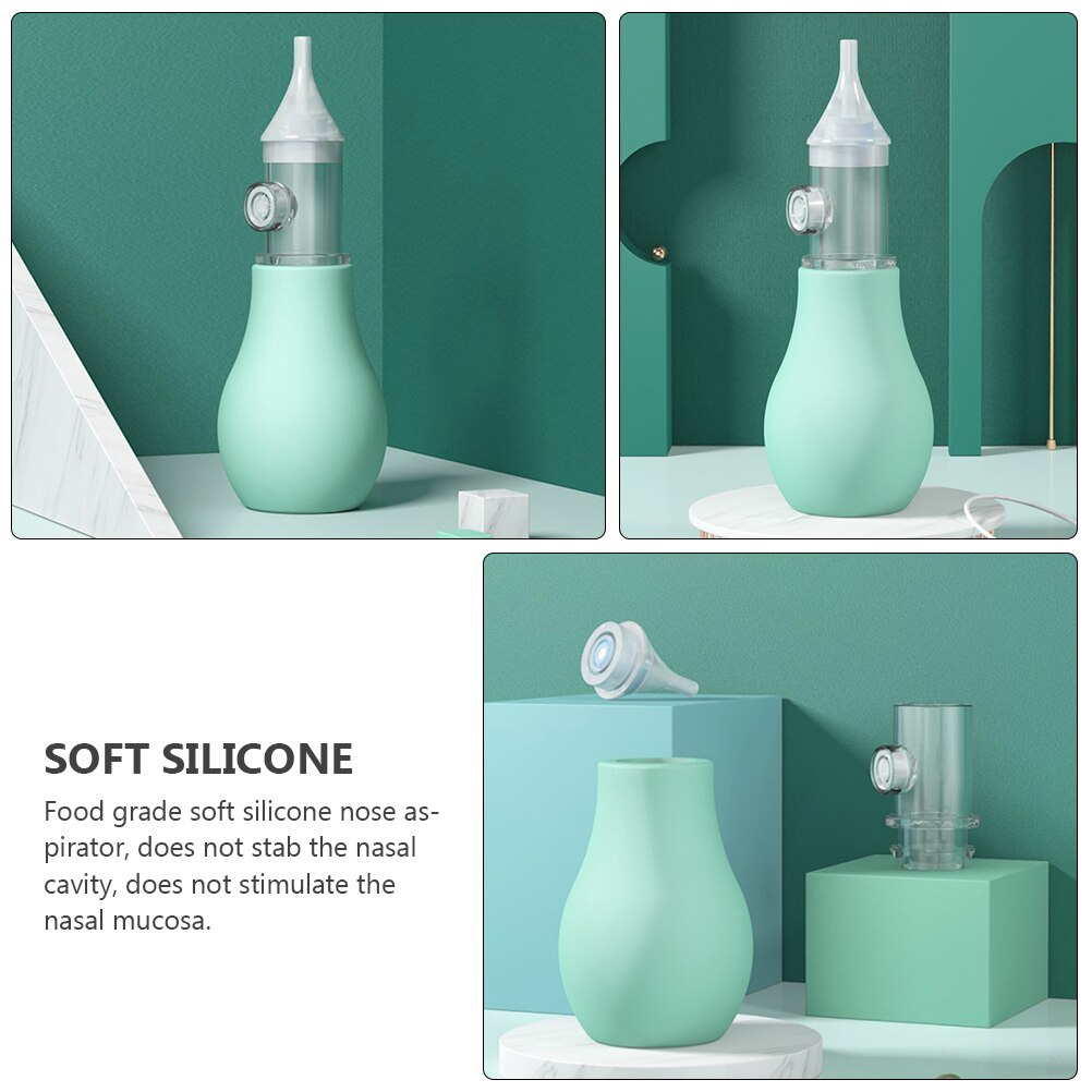 Aspirateurs nasaux de Type manuel en Silicone pour bébé, 1 lot de 2 pièces (vert)