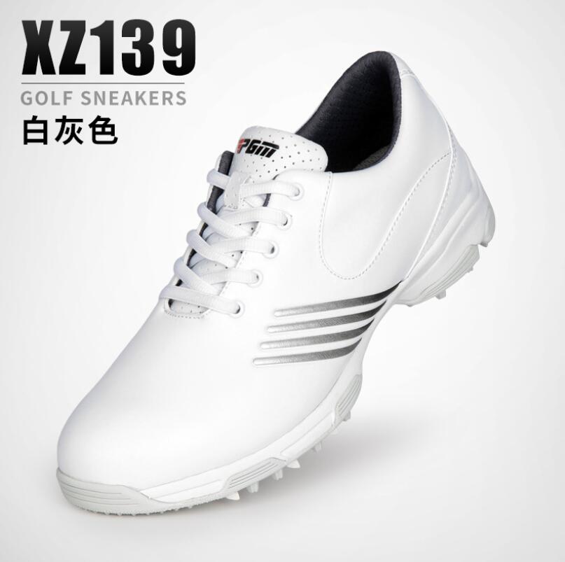PGM Golf Shoes Women Waterproof Anti-slip shoes: white grey / 35
