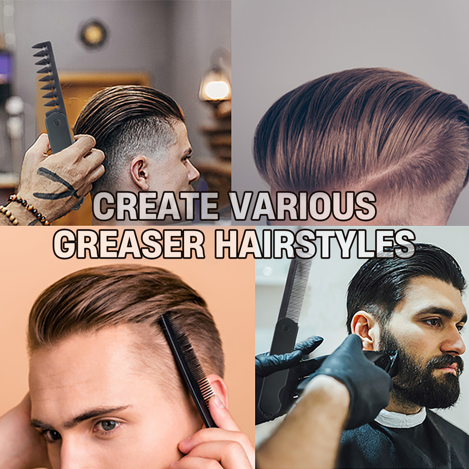 1/2/3 in 1 Pocket Folding Combs Plastic Wide Tooth Oil Head Comb Beard Combing Barber Clipper Comb Salon Hair Styling Tools