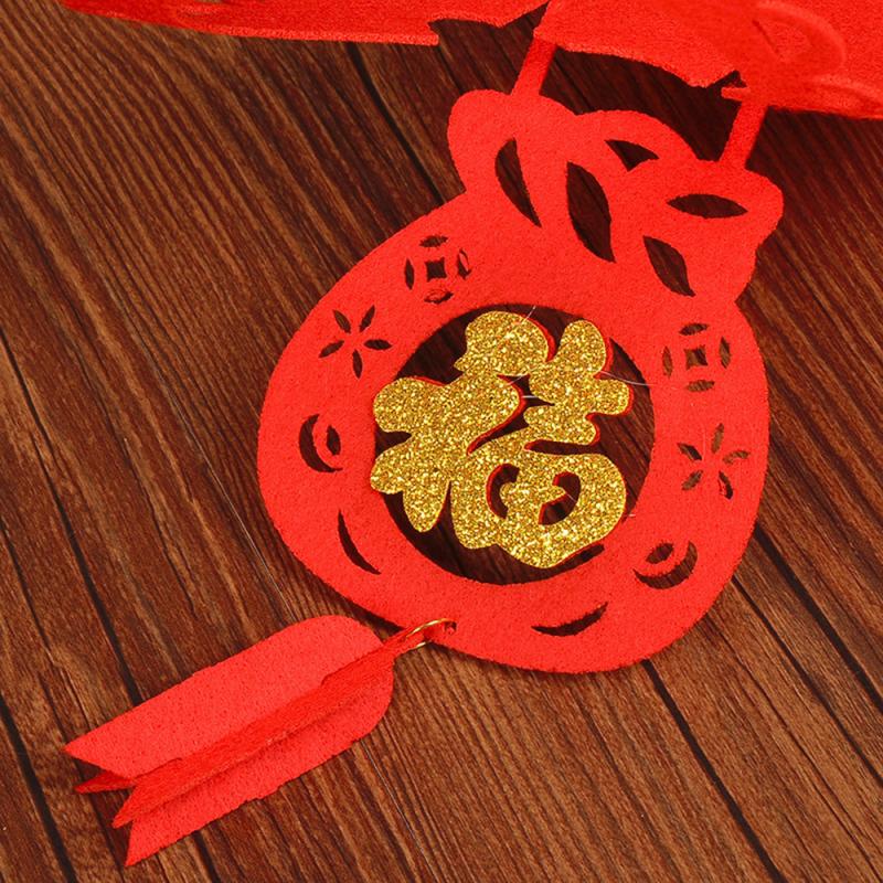 1Pc Jaar Chinese Stijl Streamer Banners Niet-geweven Hanger Gelukkig En Feestelijke Lente Festival Home Decoraties