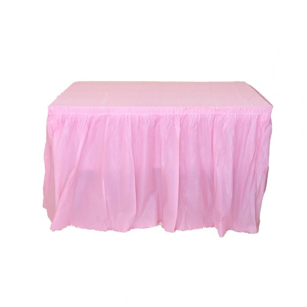 Table Skirt Anti-deform Table Skirt Cover PEVA Convenient High Stickiness Decorative Desk Cover: Pink