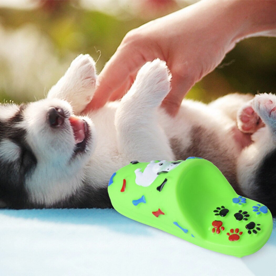Valp toffel leksak rolig interaktiv leksak tecknad tass hund barnsjukdomar leksak husdjur pipande leksak hund bite ljud realistisk leksak slumpmässig färg