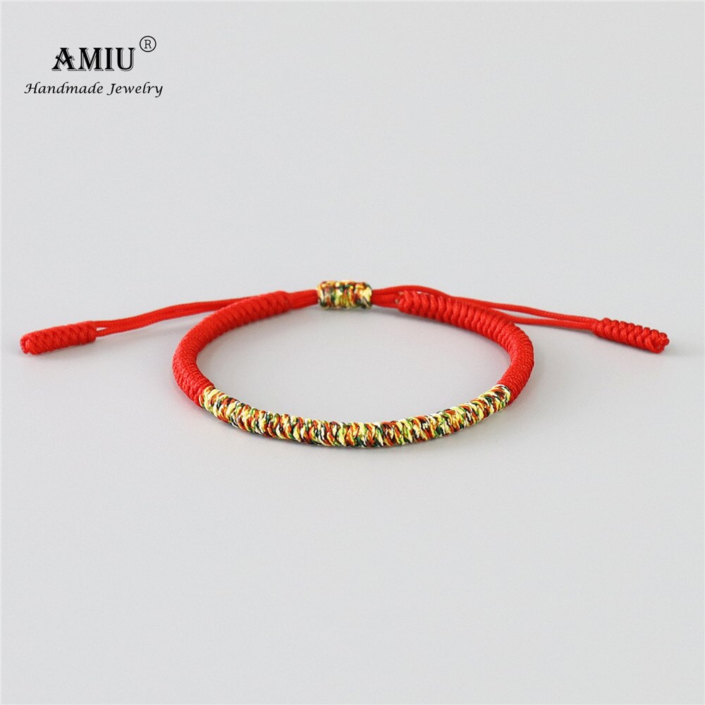 AMIU 6 Colors Tibetan Handmade Buddhist Lucky Bracelets &amp; Bangles For Women Men Rope Knots Amulet Tibet Braided Bracelet: 1