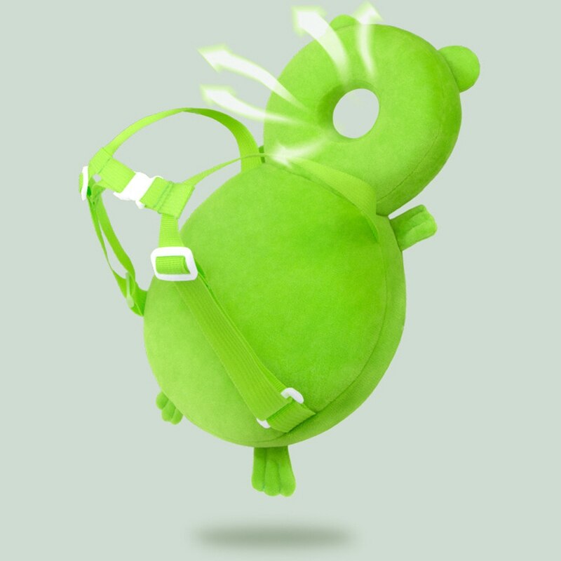 Baby Head Protector Toddlers Head Safety Pad Cushion Baby Back Protection Prevent Head and Shoulder Injured Green