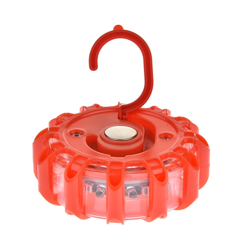 Luz estroboscópica de emergencia para coche, faro redondo de 15 LED, Super brillante, para techo de coche, policía, seguridad en carretera