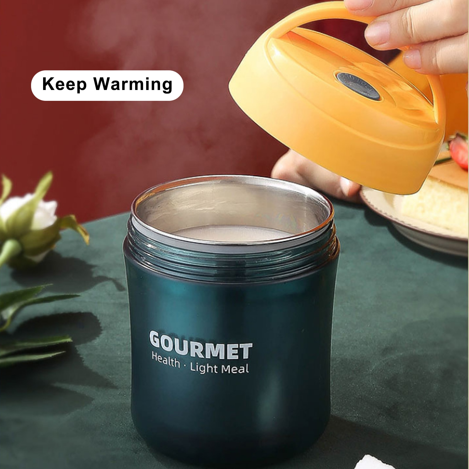 500ML Portable Stainless Steel Food Thermal Insulated Container Breakfast Lunchbox Leakproof Food Soup Thermal Cup Vacuum Flasks