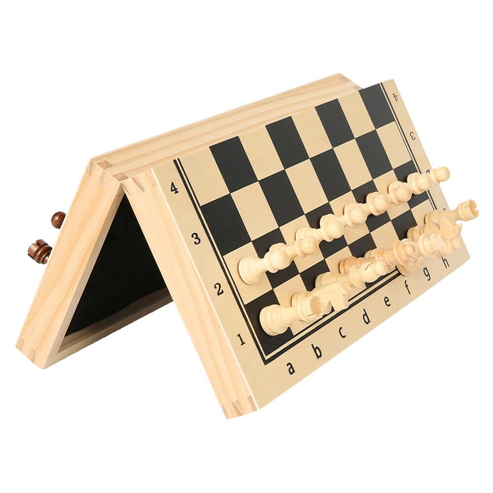 Grote Schaken Houten Set Vouwen Schaakbord Magnetische Stukken Hout Board Verjaardag Cadeaus Voor Kinderen