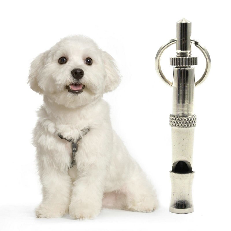 1 ST Zilver Messing Metalen Hond Ultrasone Whistle Pet Training Verstelbare Sound Fluitje