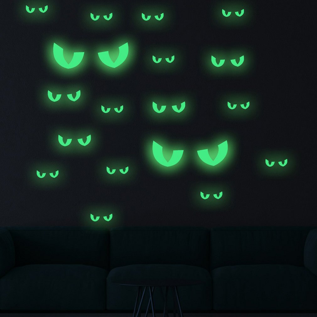 Halloween Creatieve Woondecoratie Party Luminous Decals Glazen Wand Milieu Fluorescerende Groene Stickers