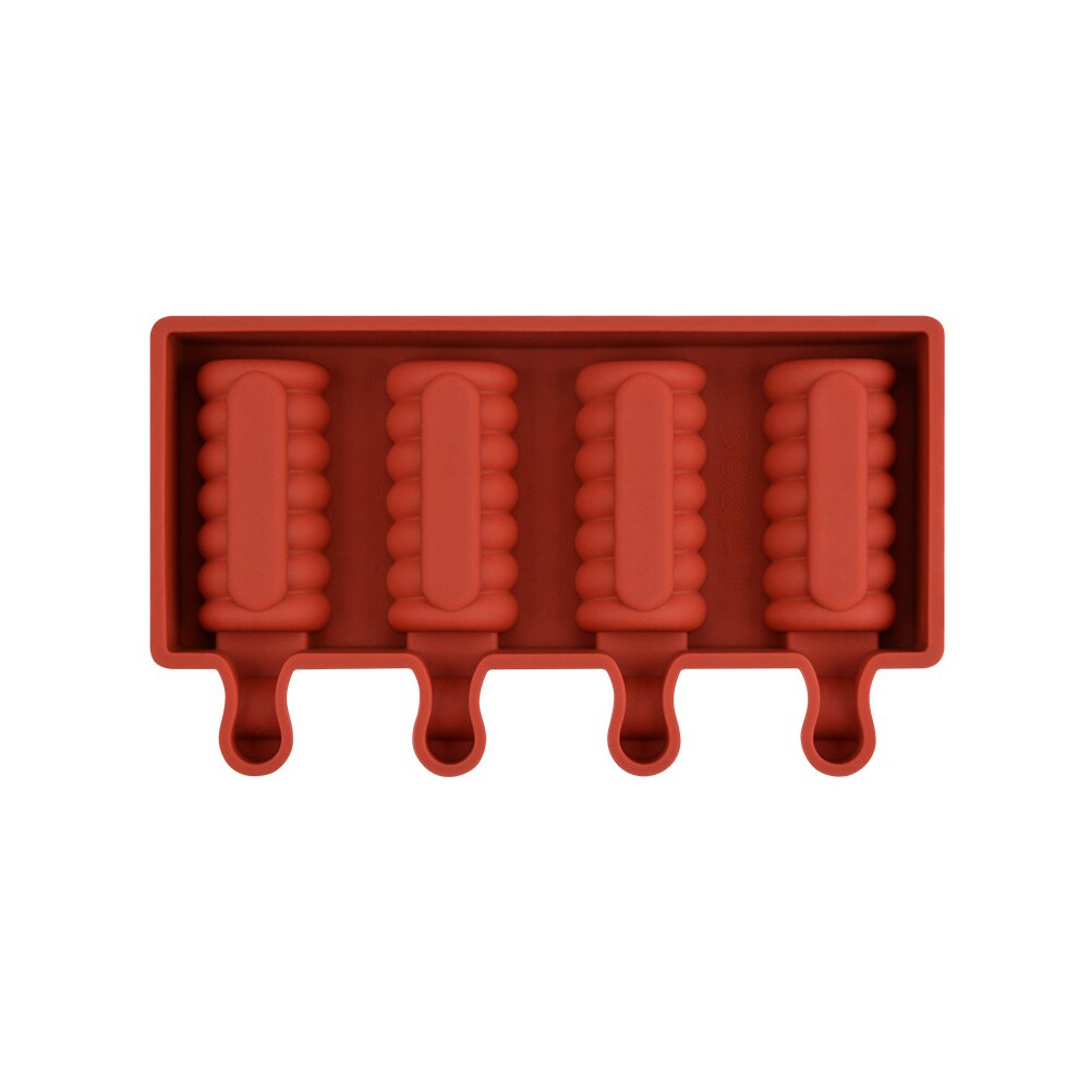 Molde de silicona para hacer helados de 3/4/8 cavidades, bandeja para hacer polos de Chocolate, cubo de hielo, palos de madera, herramientas caseras para postres