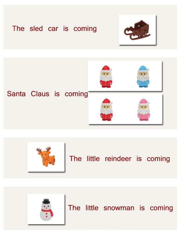 Tegneserie viskelæder santa snemand slæde juletræ sika hjorte serien gummi juledekoration til hjemmet