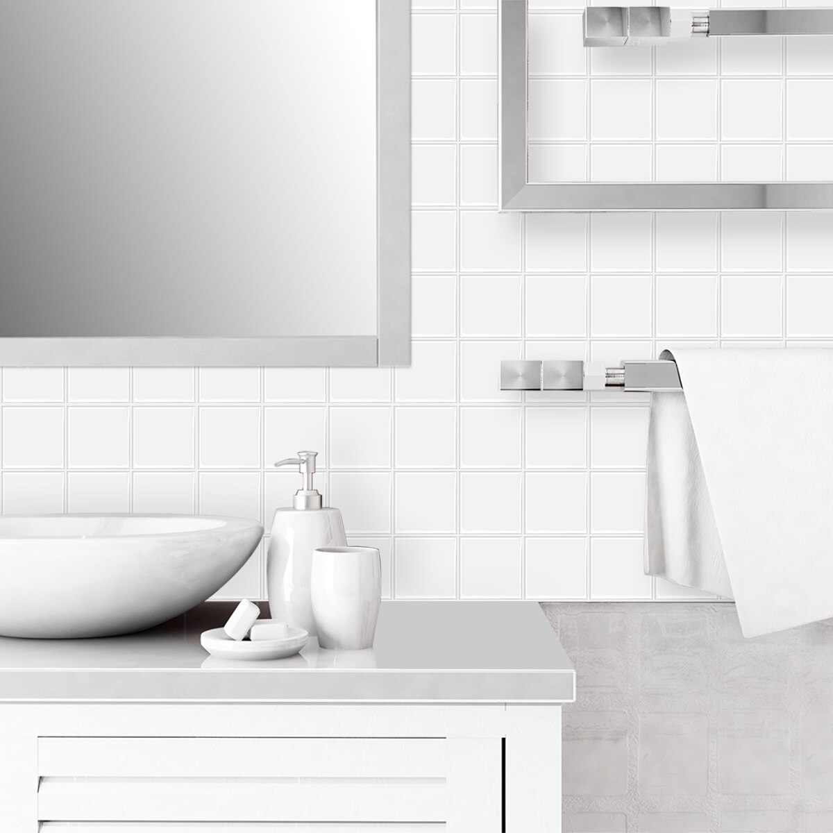 Rejilla grande de Color sólido, autoadhesiva, pegatina de pared impermeable, pelar y pegar, renovación de pared contra salpicaduras antiincrustantes para cocina