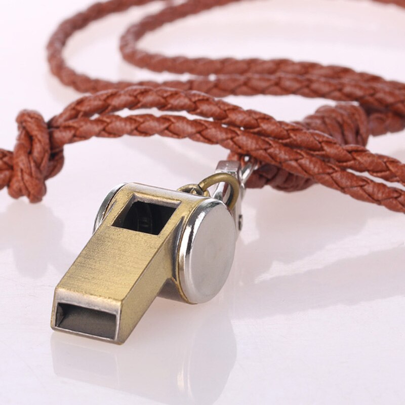 Zinc Alloy Metal Whistle Bronze Golden Outdoor Lifeguard Emergency Survival Waterproof Whistle For Birthday Christmas: Coffee Lanyard