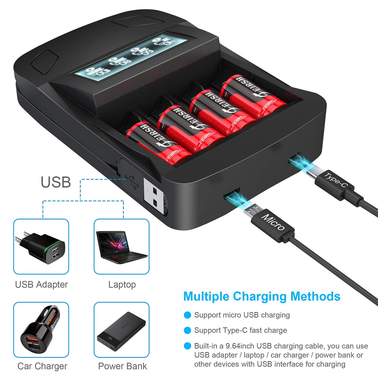 3.7v 800 mah  cr123a genopladelige batterier til arlo trådløst kamera og led digital 16340 aa aaa  cr17345 cr123a batterioplader