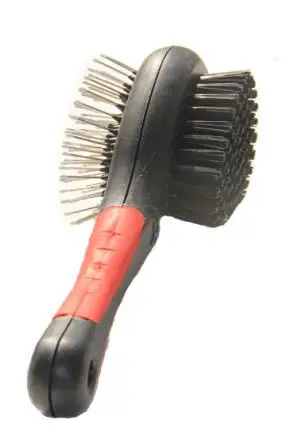 21cm/17.5cm fontes do cão lados dobro do gato do cão pente pet 2 faces escova de filhote de cachorro ferramenta de preparação de peles para cães longos e curtos: 17cm