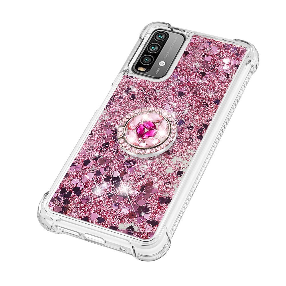 Para Xiaomi M3 Nota 9 4G Redmi 9 de 9T teléfono caso S21 Ultra 5G de diamantes de imitación anillo hebilla Anti-colisión de la funda con arena movediza coque