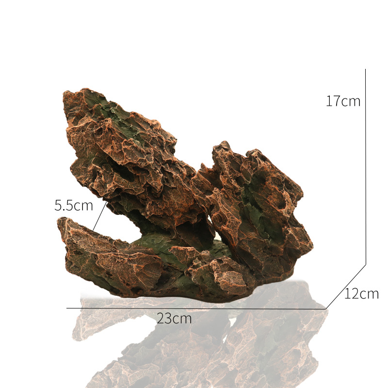 Hars Reptiel Verbergen Grot Terrarium Decoratie Hagedissen Slang Schildpad Onderdak Verbergen Rest Grot Reptielen Doos Aquarium Landschap Decor: Donkergrijs