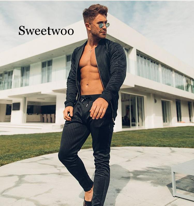 Træningsdragter herre løbe sportstøj jakkesæt sweatshirt sweatpants fitness træning hættetrøjer og bukser sæt jogging tøj til mænd