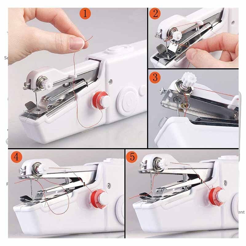Minimáquina DE COSER manual portátil, cosido a mano rápido, cosido a mano, costura, ropa inalámbrica, manualidades, máquina de coser eléctrica doméstica