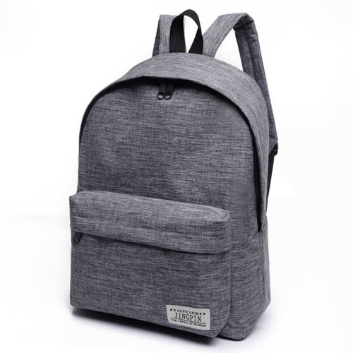 Mochila de lona para hombres y mujeres, bolsos de escuela secundaria universitarios para chicos, mochilas de viaje para ordenador portátil para chicas, mochilas para niños: Gris