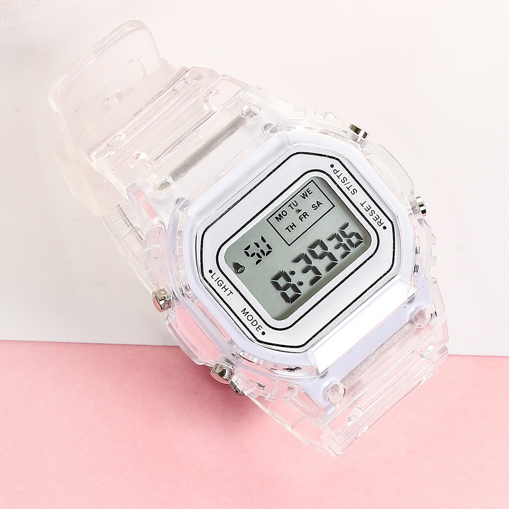 LED Digital Watch Crystal Square Women Watches PCV / F91W Steel Strap Sports Watches Electronic Wrist Band Clock Students