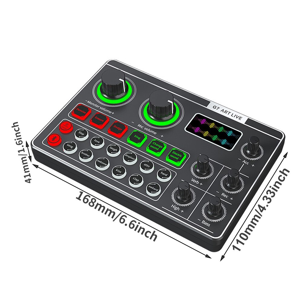 Noise Reduction For Phone Board Music Recording Audio Mixer Gaming Live Sound Card Voice Changer With Effects Singing