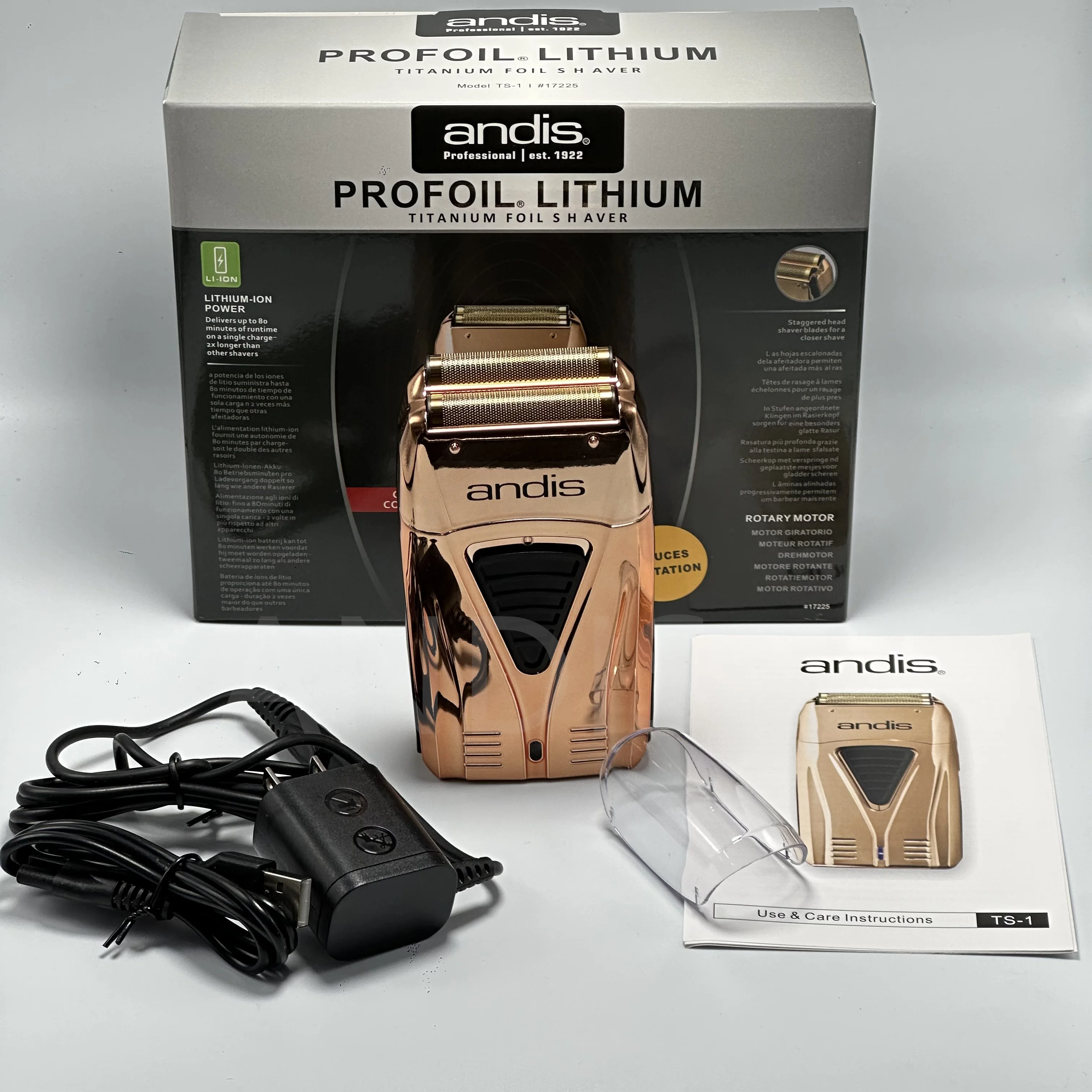 Andy profoil lítio plus 17205 barbeiro limpeza de cabelo barbeador elétrico para homens navalha 17225 máquina de cortar cabelo careca suprimentos: YELLOW