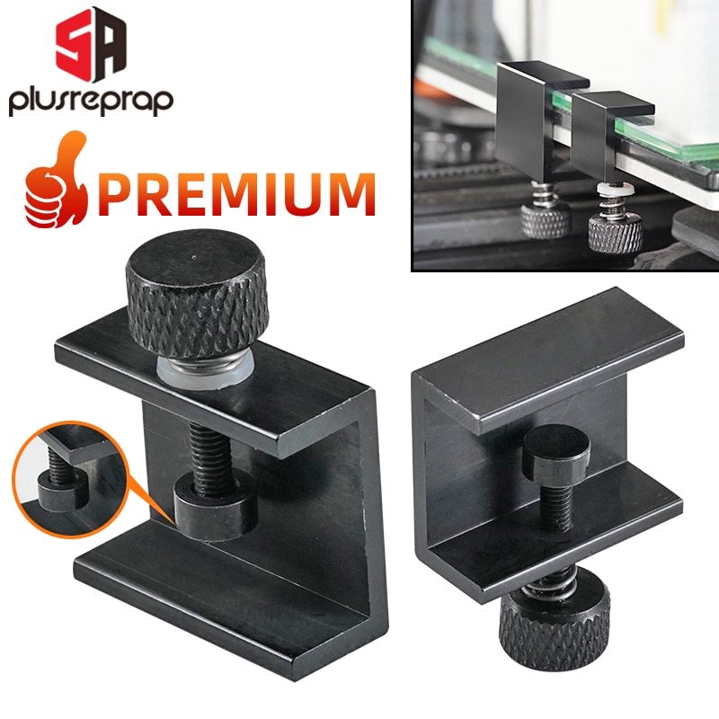 Aluminium justerbar sengeklemme ender 3 heatbed klemme til 3d printer bygget platform glasholder