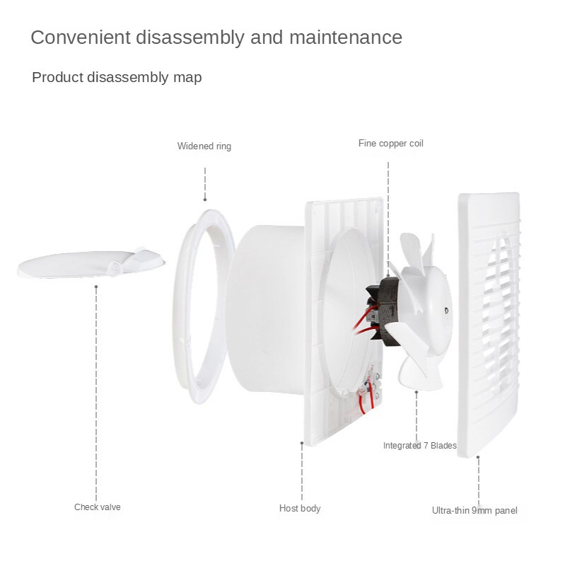 4&#39;&#39;6&#39;&#39;8&#39;&#39; Electric Exhaust Fan Bathroom Ceiling Fans Kitchen Low Noise Ventilator Wall Mounted Extractor Inline Pipe Exhaust Fan